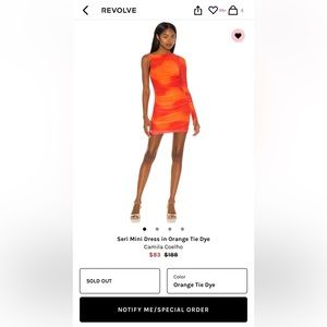Seri mini dress in orange tie dye by Camila coelho